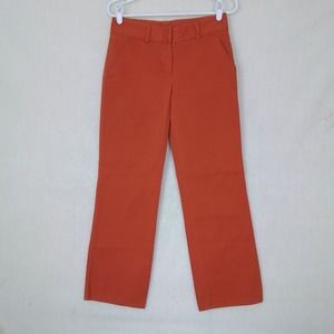 VTG‎ J Crew Womens Favorite Fit Cotton Pants Sz 2 Petite Straight Leg Orange